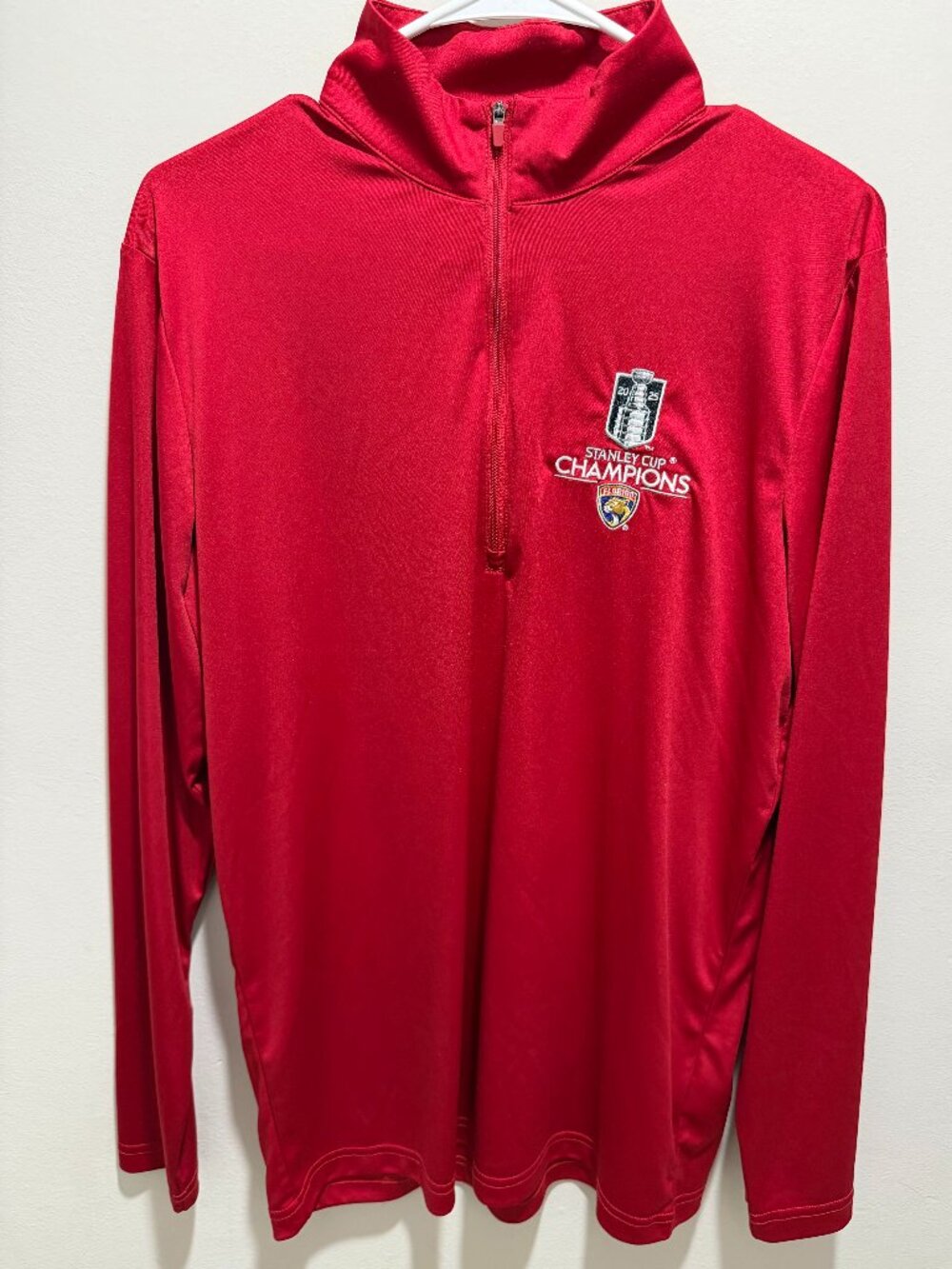 Florida Panthers Fanatics 2025 Stanley Cup Champions Quarter-Zip Pullover Red